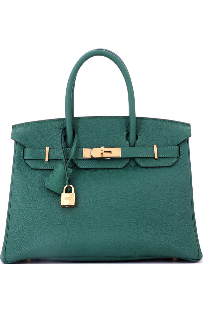 Pre-Owned Hermes Birkin Handbag Green Togo with Gold Hardware 30, Main, color, Malachite