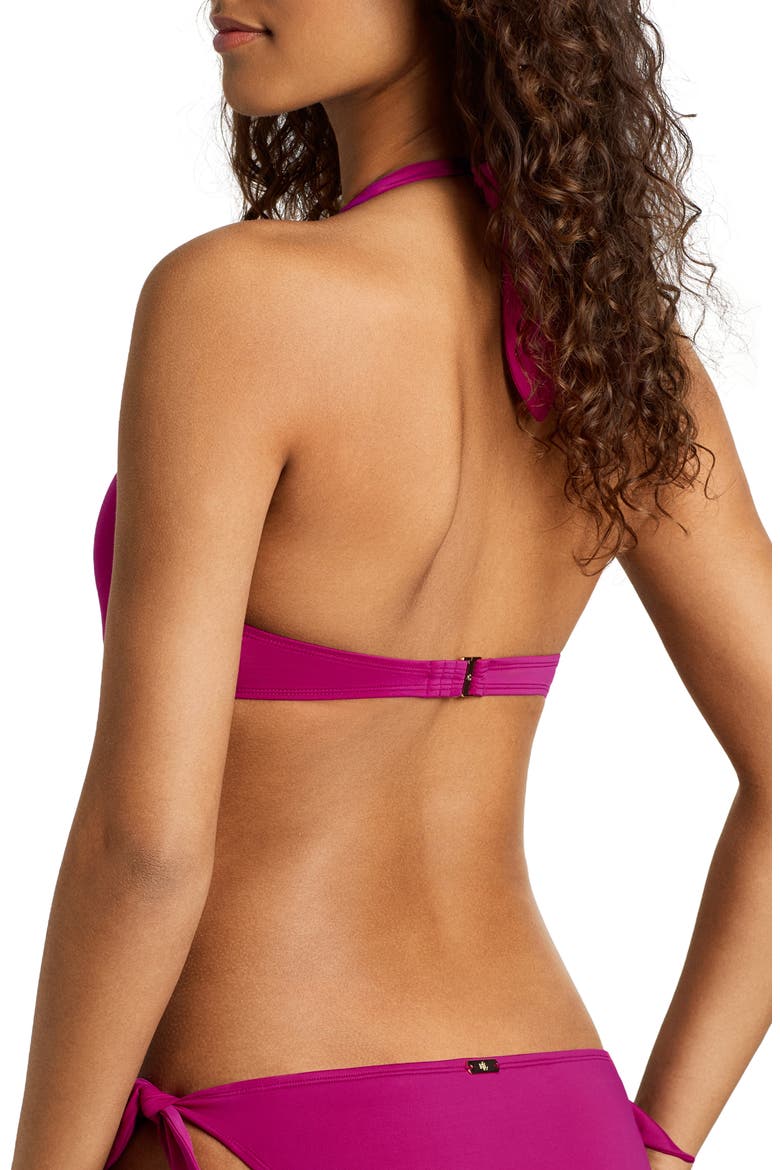 Tie Front Bikini Top, Alternate, color, PLUMERIA