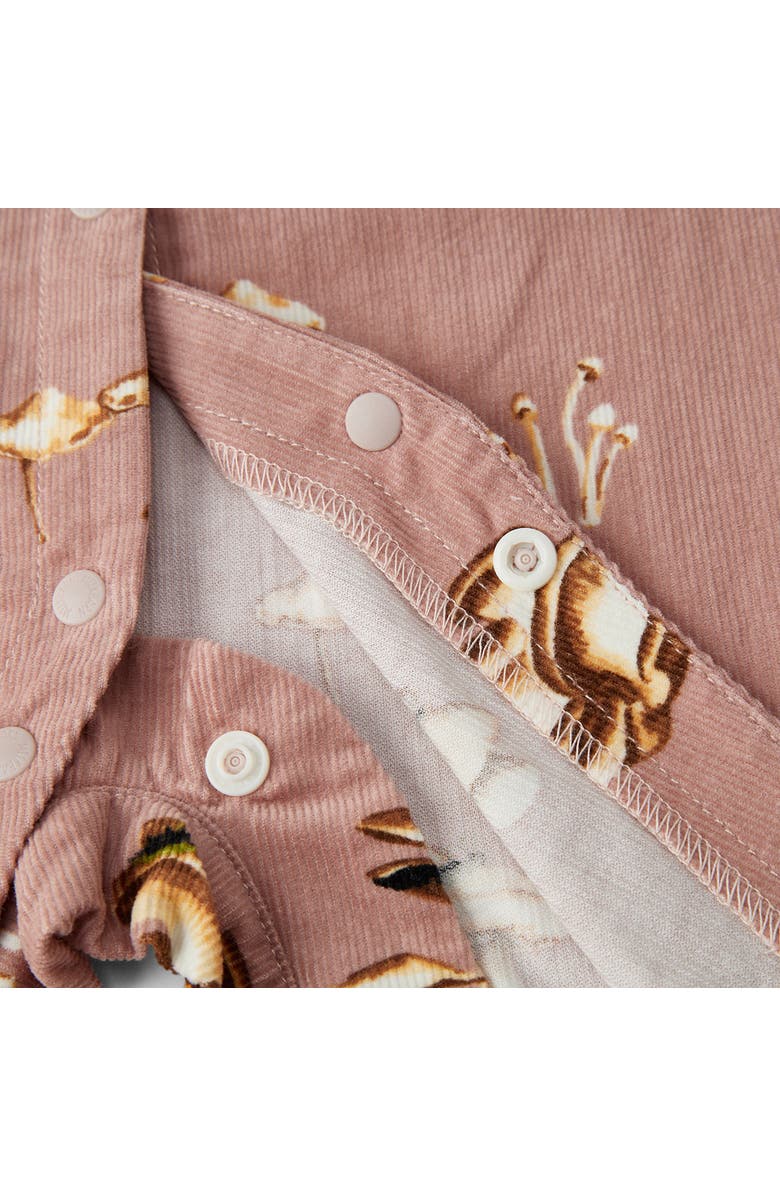 Milkbarn Organic Corduroy Ruffle Snap Jumper, Alternate, color, Mushroom
