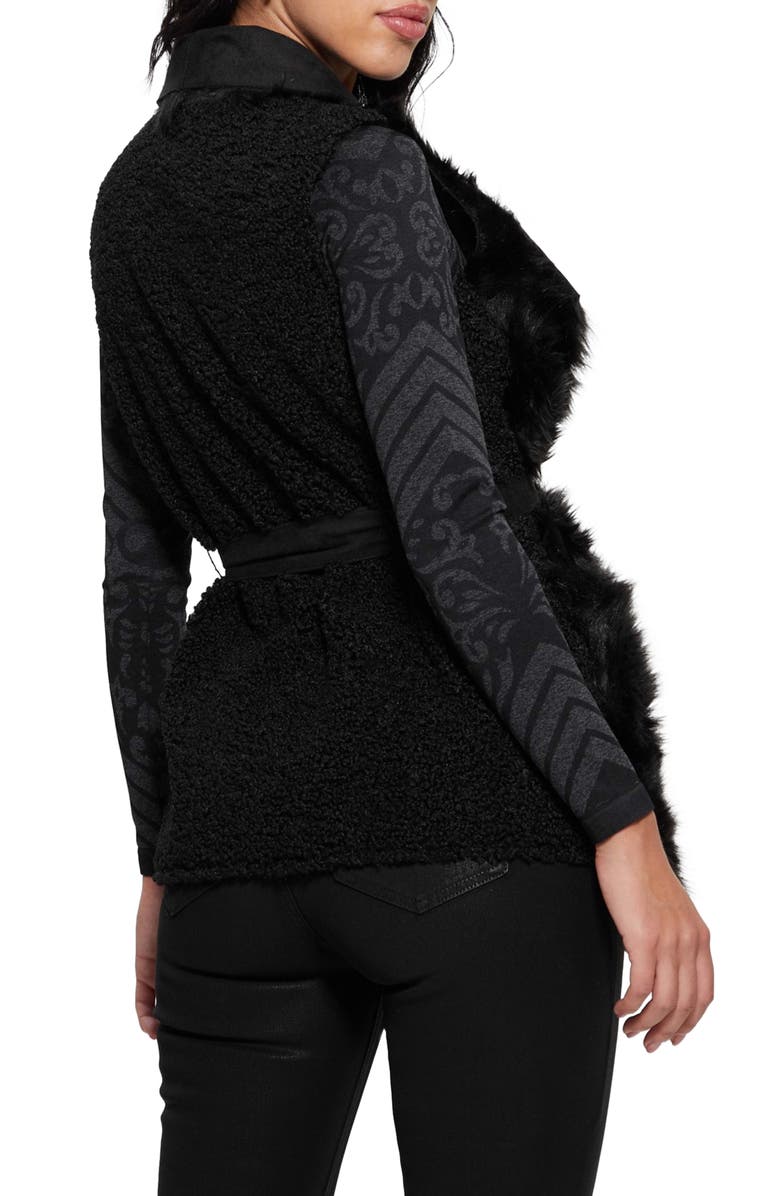 GUESS Nami Reversible Faux Fur & Faux Suede Vest, Alternate, color,