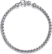 Gabriel & Co. Men's Contemporary Sterling Silver Box Chain Bracelet