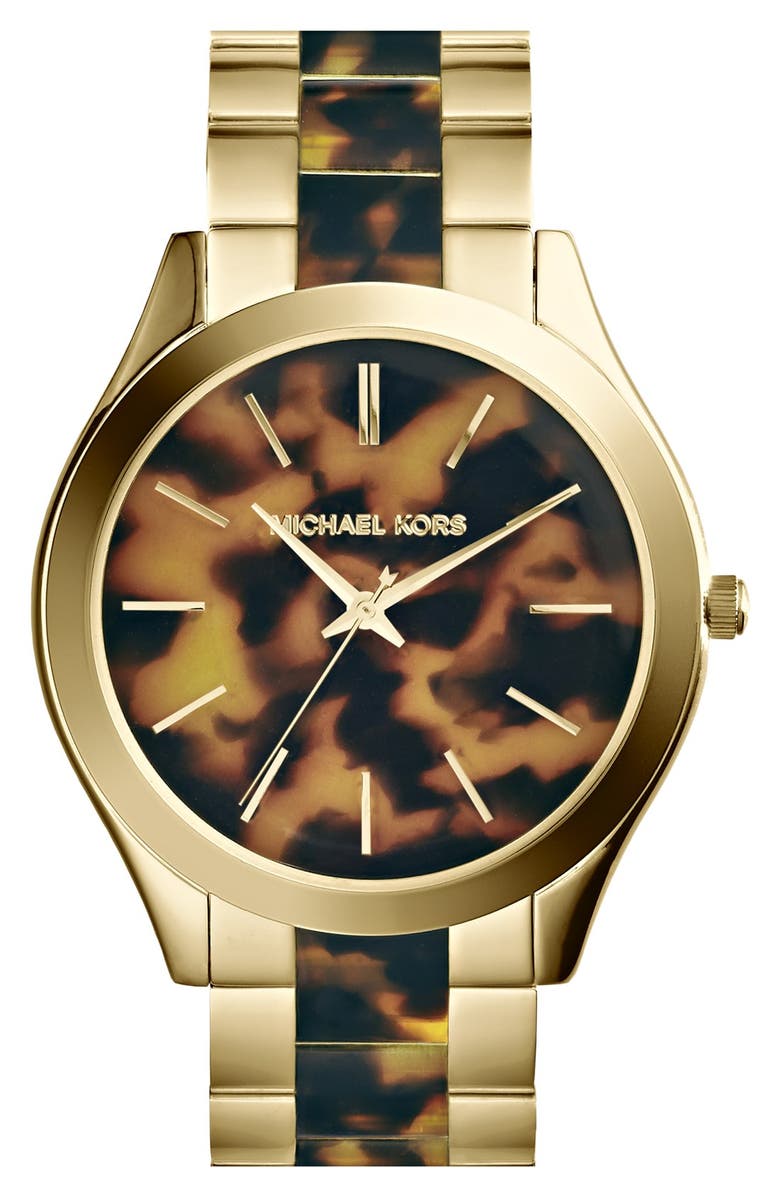 MICHAEL Michael Kors Michael Kors 'Slim Runway' Round Bracelet Watch, 42mm, Alternate, color, 