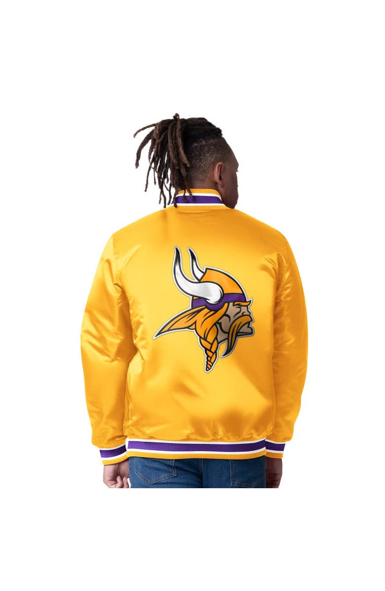 STARTER Men's Starter  Purple/Gold Minnesota Vikings Closer Reversible Satin Full-Snap Jacket, Alternate, color, 