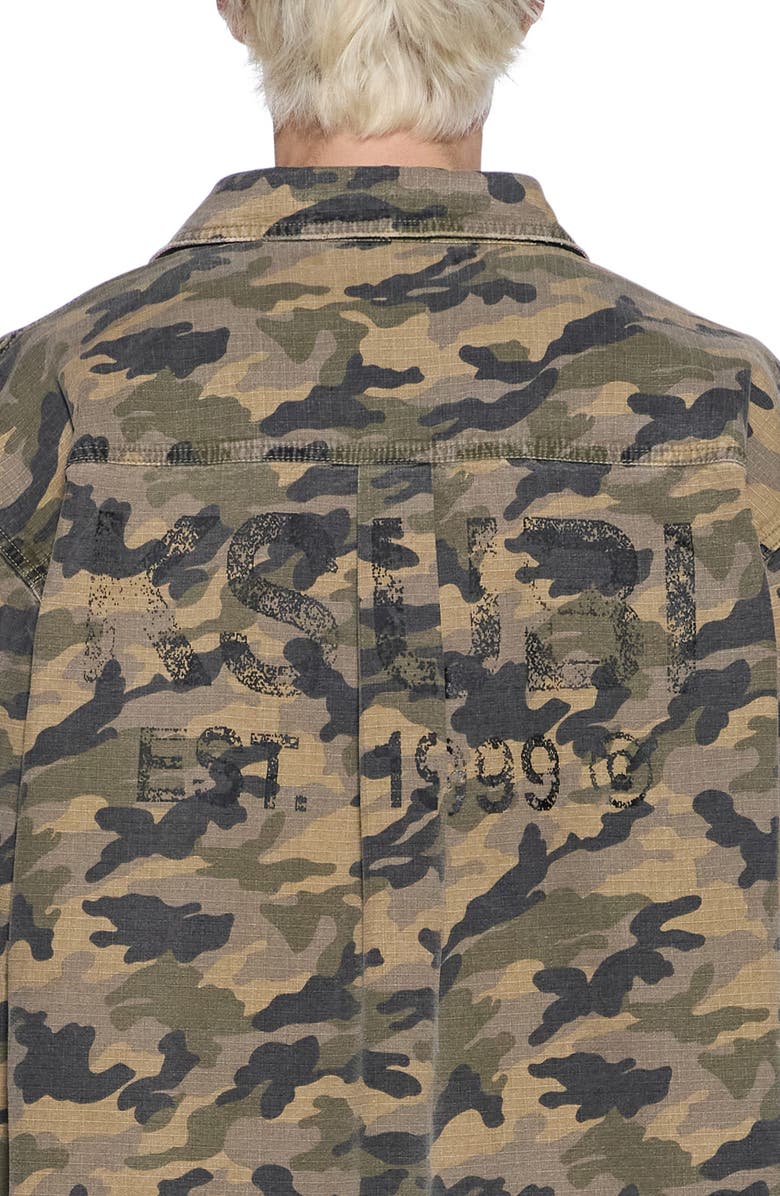 Ksubi Vulture Camo Print Shirt, Alternate, color, Green