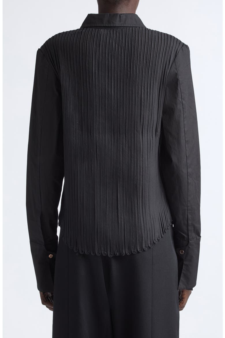 Mito Bias Tape Cotton Button-Up Shirt, Alternate, color, BLACK