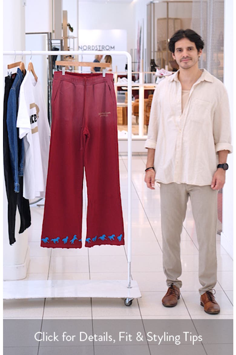 Running Horse Wide Leg Cotton Fleece Sweatpants video