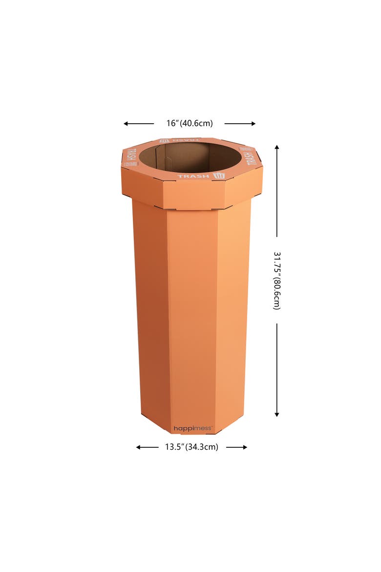 Fleur Traditional Classic Disposable Corrugated Cardboard Event Trash Can and Recycling Bin, Alternate, color, Carrot Cake