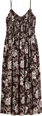 Madewell Ruched V-Neck Sleeveless Maxi Dress