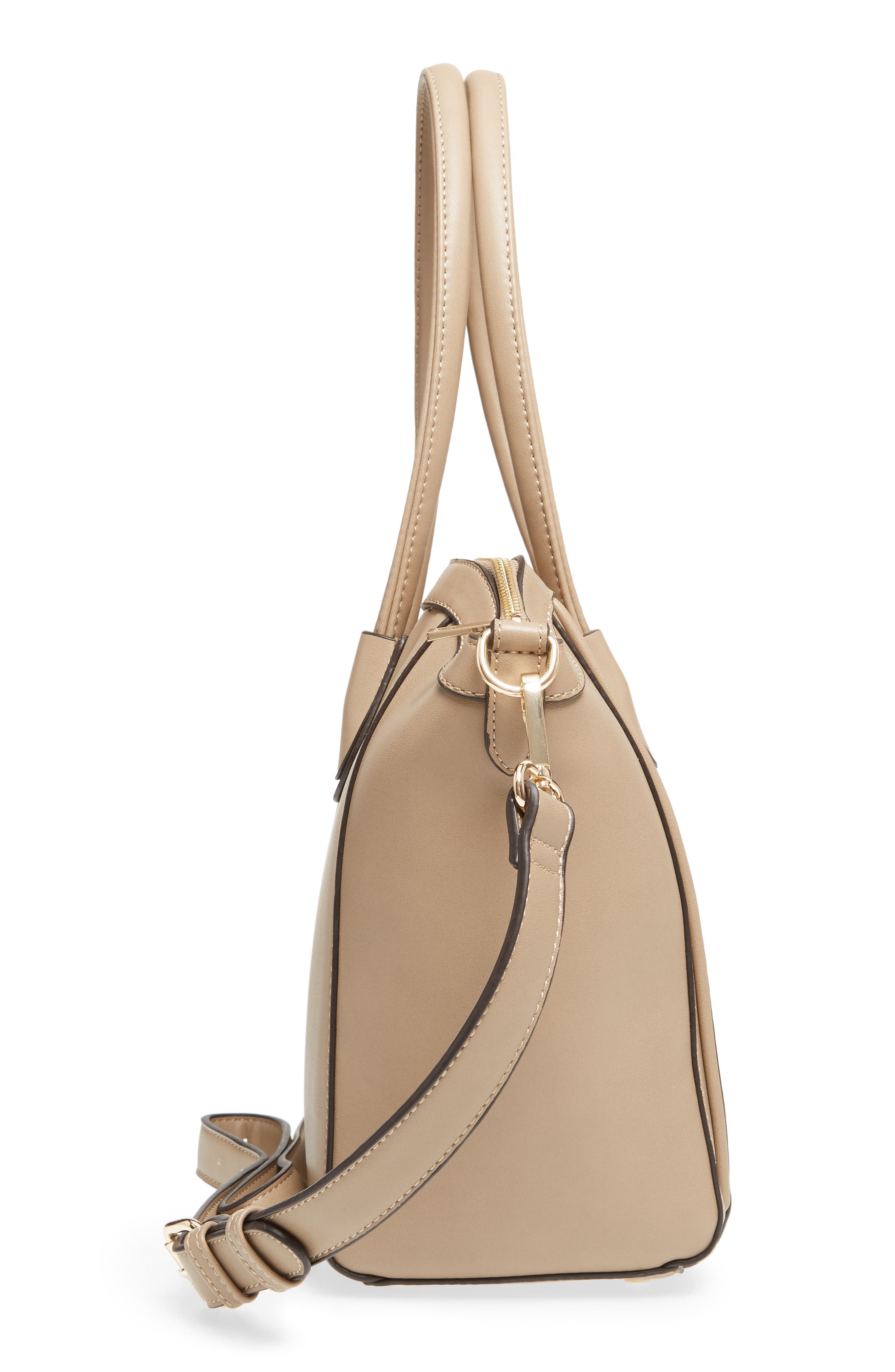 Amada Faux Leather Satchel, Alternate, color, TAUPE