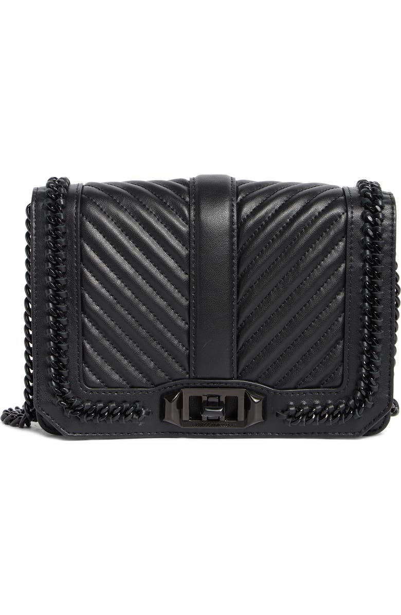 Rebecca Minkoff Chevron Quilt Small Love Crossbody Bag, Main, color,