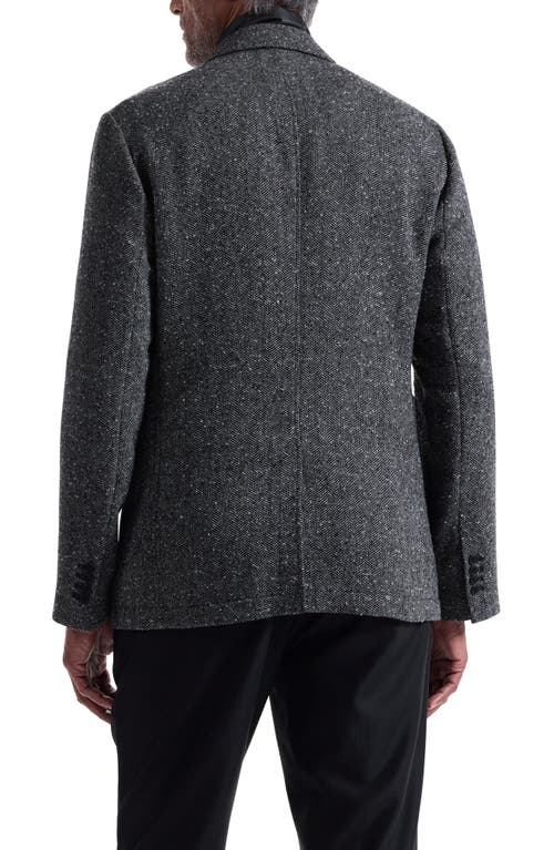 Bugatchi Herringbone Jacket With Removable Bib In Gray