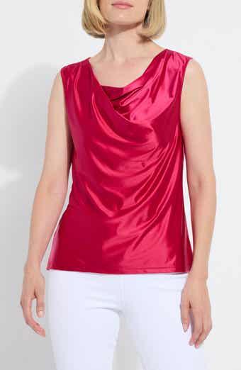 Freida Draped Sleeveless Satin Top