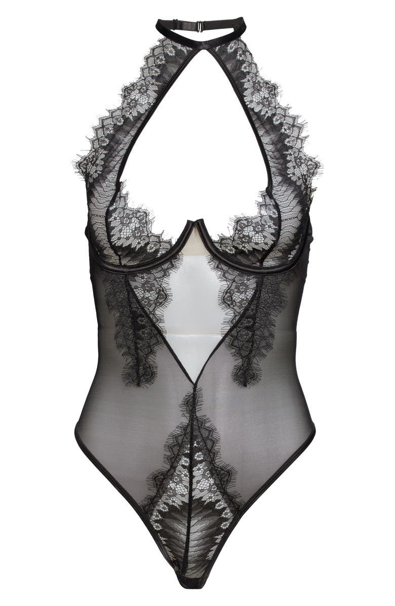 Oh La La Cheri Liliana Mesh & Lace Teddy, Alternate, color, 