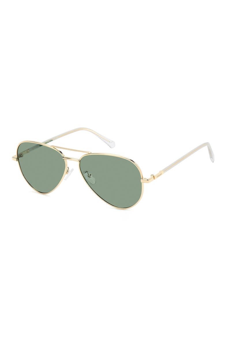 59mm Polarized Pilot Sunglasses, Alternate, color, GOLD/ GREEN POLAR