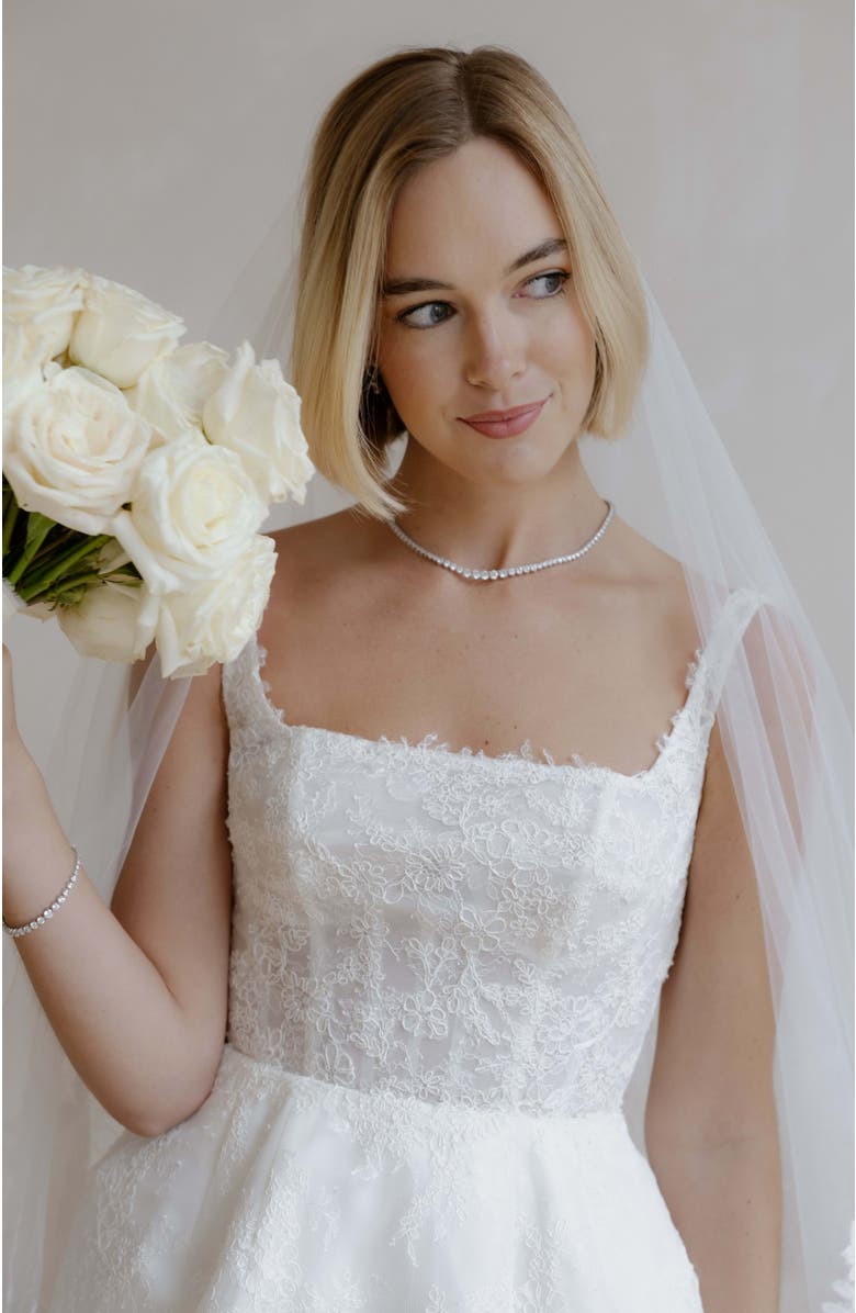 Untamed Petals High Society Tennis Necklace, Alternate, color, Silver