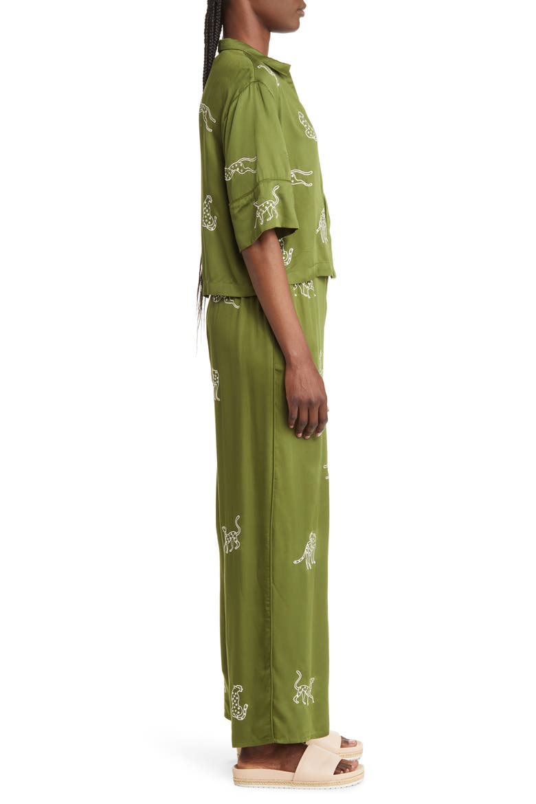 Embroidered Lounge Set, Alternate, color, GREEN