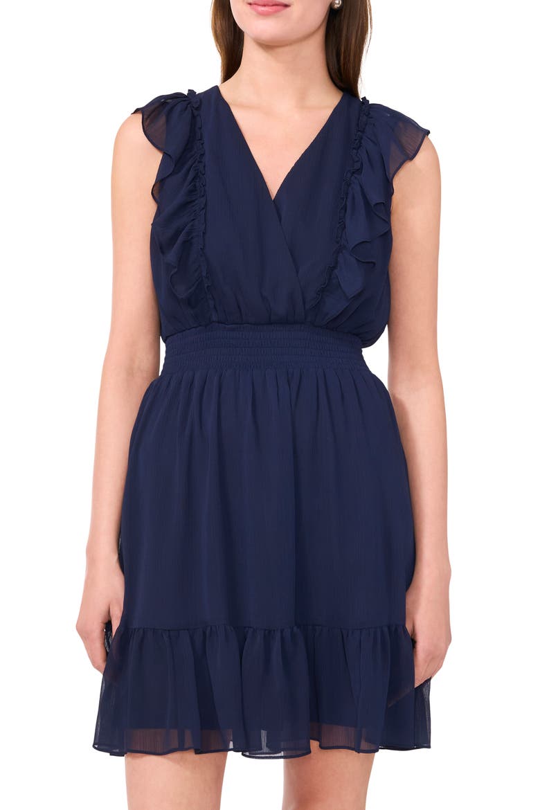 Ruffle Detail Sleeveless Dress, Alternate, color, CLASSIC NAVY