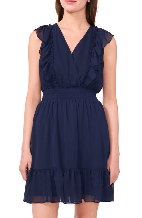 Halogenr Halogen(r) Ruffle Detail Sleeveless Dress In Classic Navy