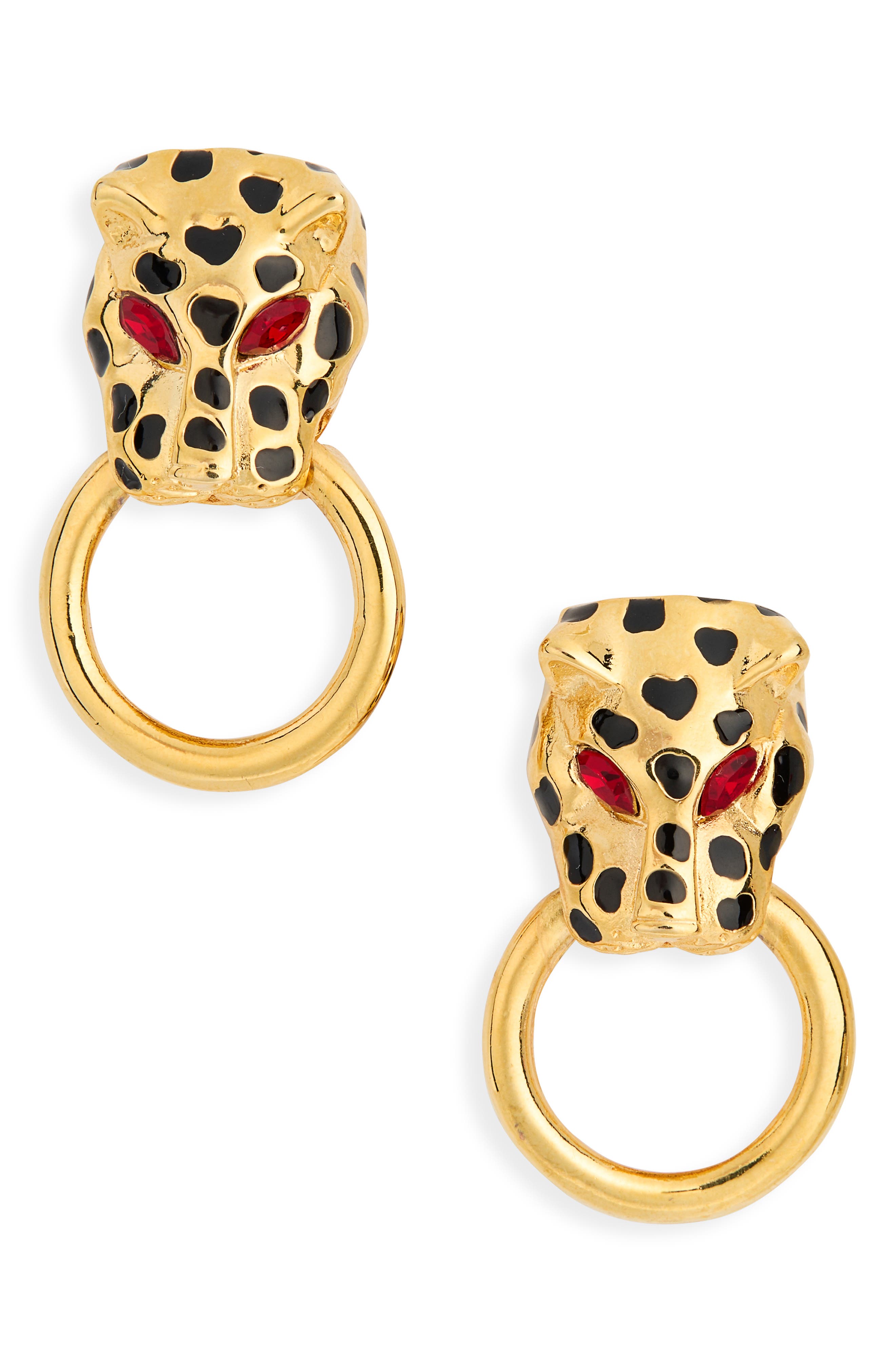 Kenneth Jay Lane Leopard Statement Earrings
