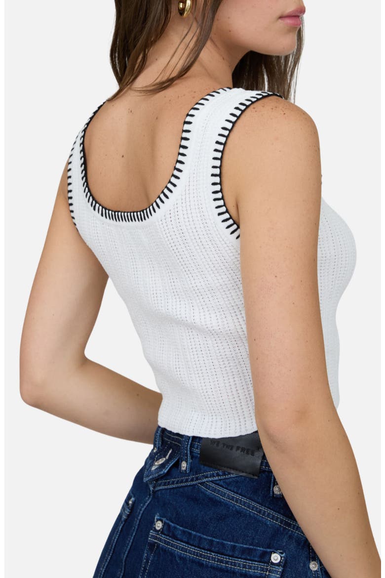 Contrast Stitch Tank, Alternate, color, IVORY