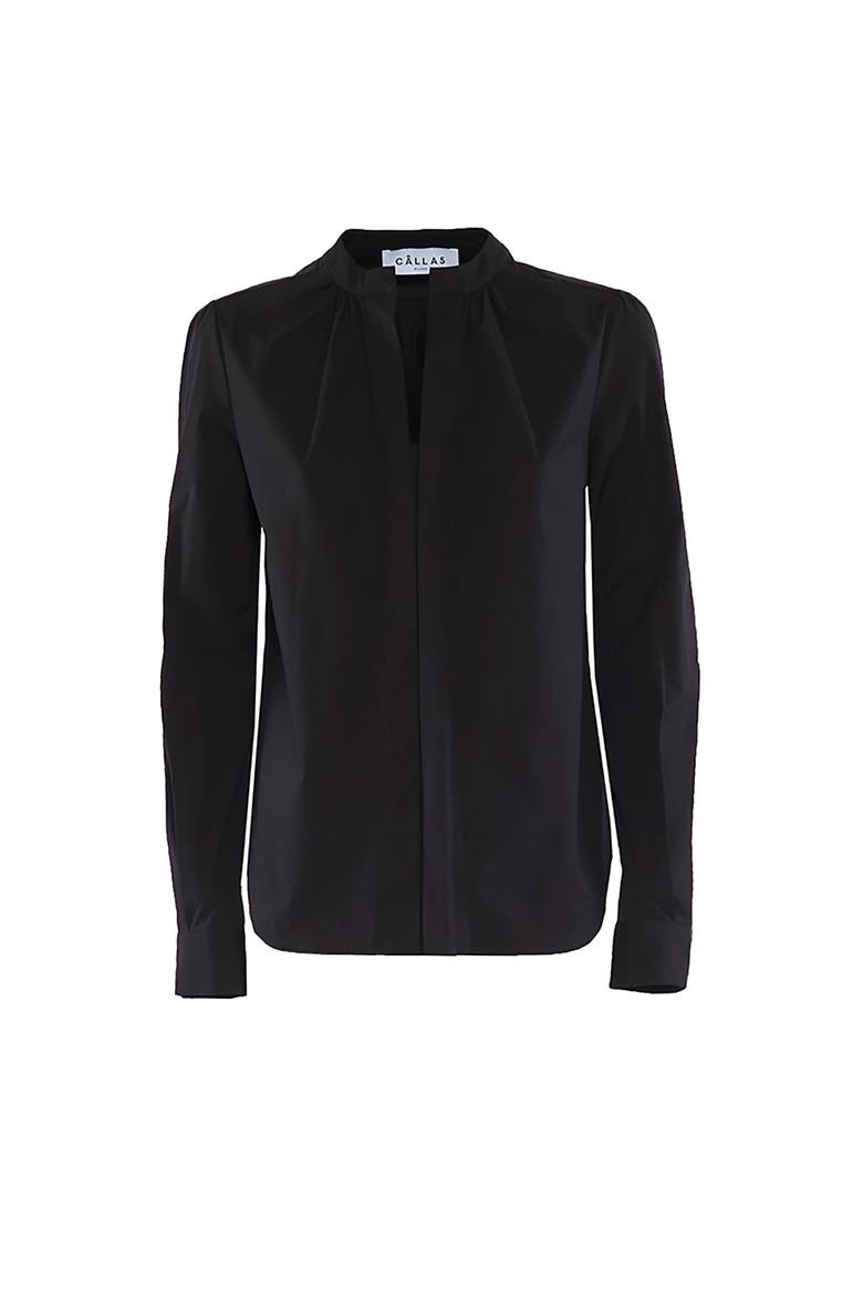 Olympia LONGSLEEVE Longsleeve Poplin Top, Main, color, Black