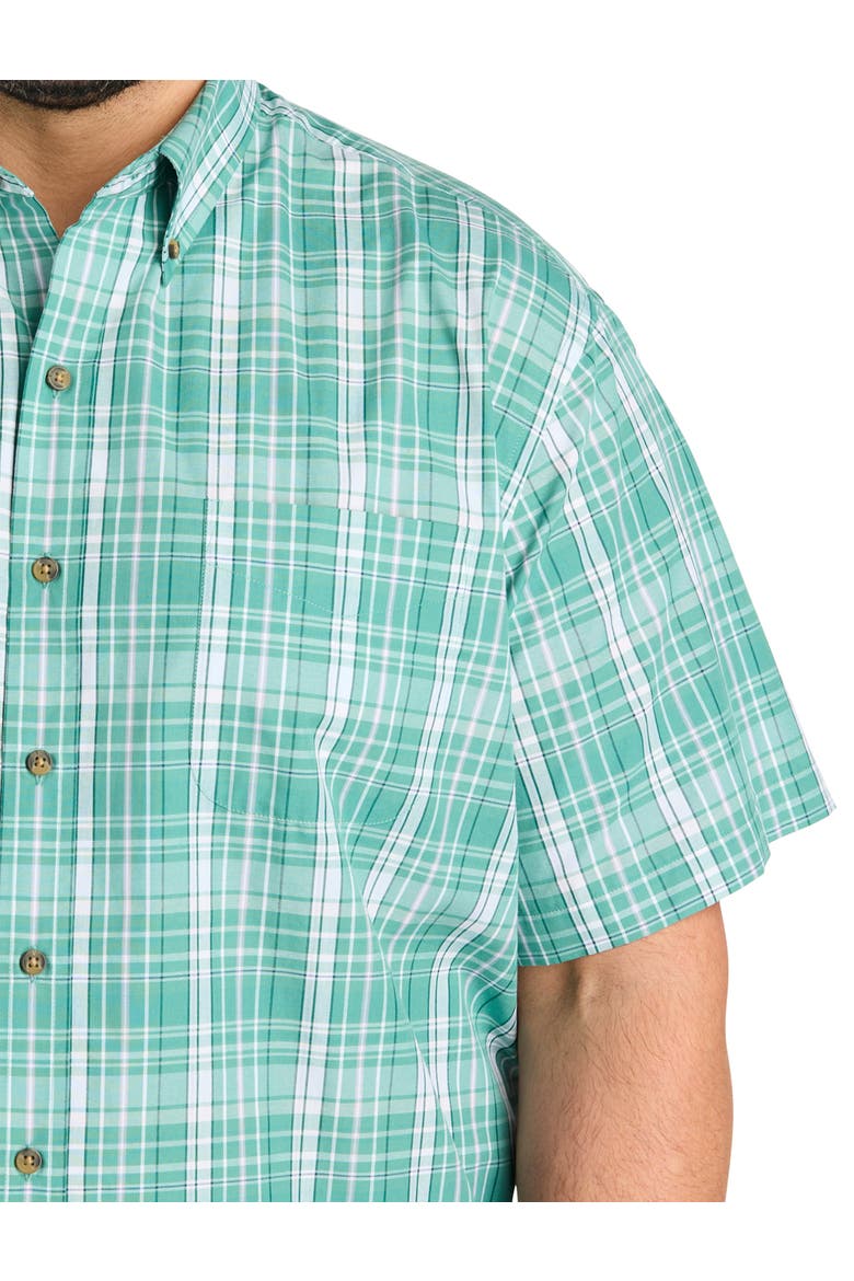 Big & Tall Easy-Care Large Plaid Sport Shirt V6, Alternate, color, GREEN