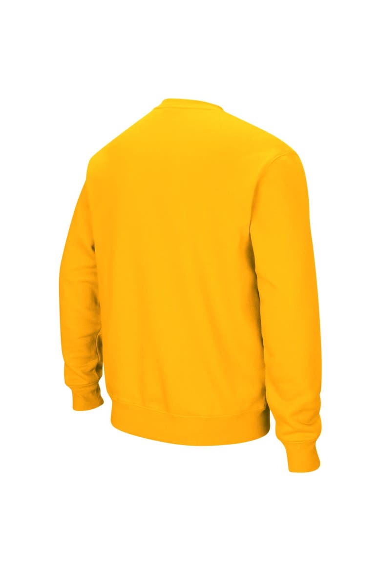 Men's Colosseum Gold West Virginia Mountaineers Arch & Logo Crew Neck Sweatshirt, Alternate, color, Gold