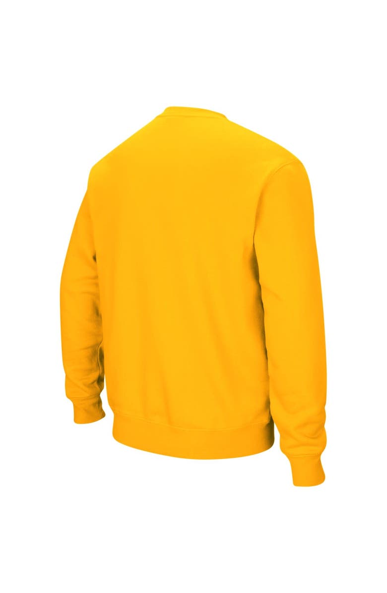 COLOSSEUM Men's Colosseum Gold West Virginia Mountaineers Arch & Logo Crew Neck Sweatshirt, Alternate, color, Gold