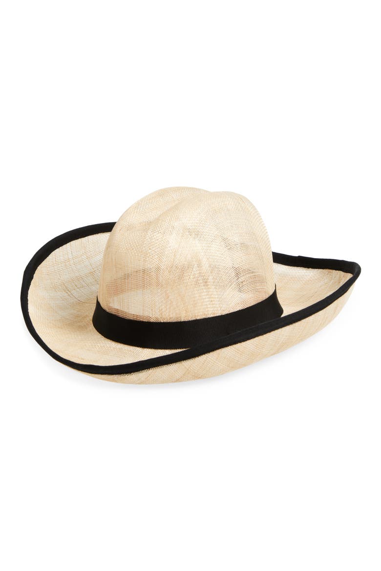 Belle Straw Western Hat, Main, color, NATURAL/ BLACK