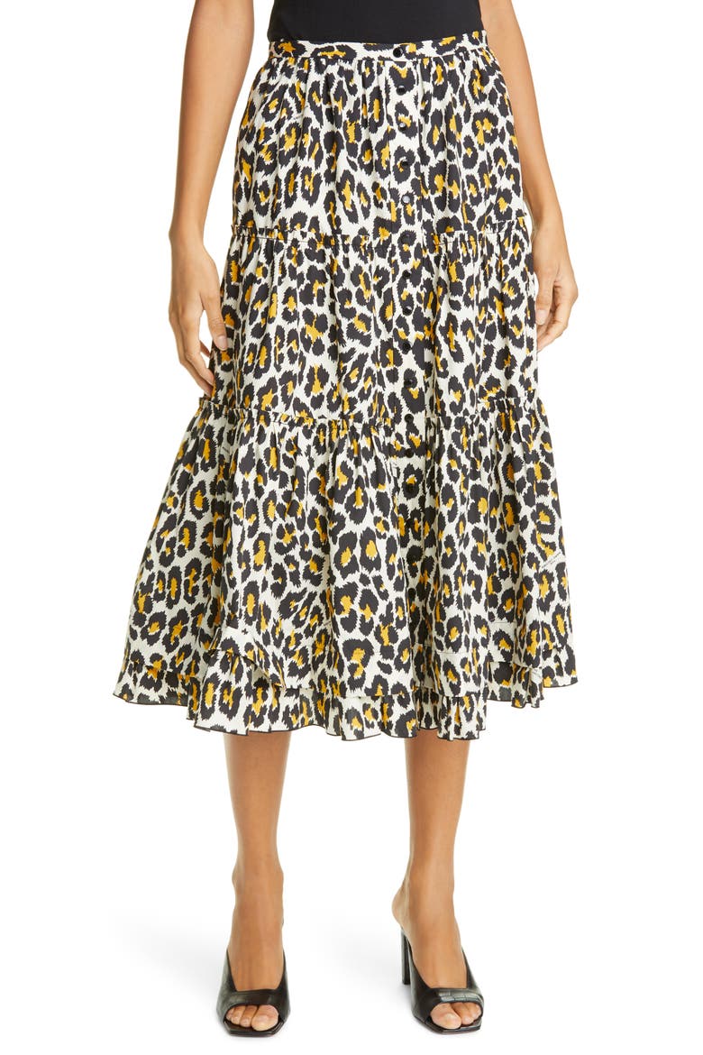 The Prairie Leopard Print Midi Skirt, Main, color, NATURAL MULTI