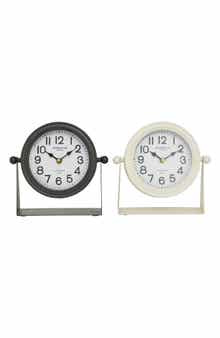 VIVIAN LUNE HOME Set of 2 Multicolored Metal Clocks