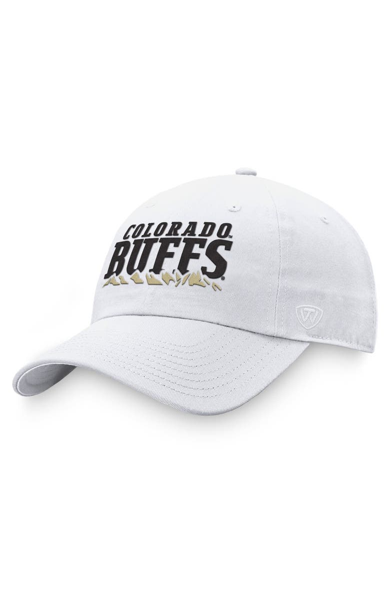 TOP OF THE WORLD Men's Top of the World White Colorado Buffaloes Adjustable Hat, Main, color, White