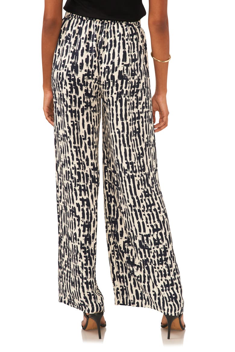 Abstract Print Flat Front Wide Leg Pants, Alternate, color, CLASSIC NAVY