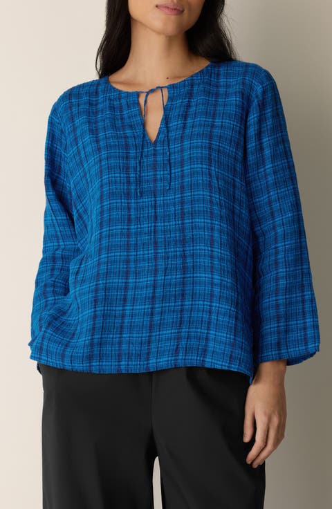 Round Neck Organic Linen Top