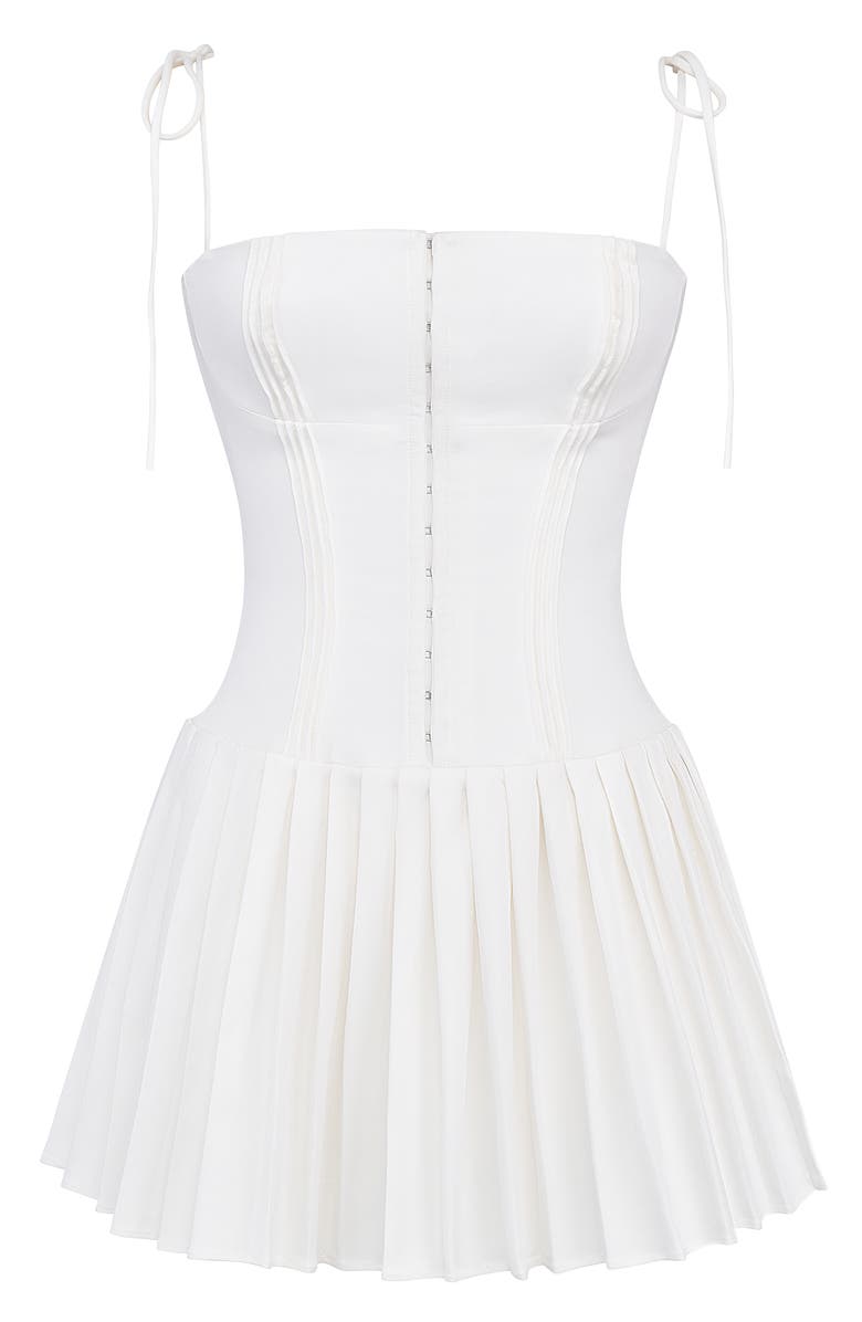 HOUSE OF CB Marcy Pintuck Corset BodiceMinidress, Alternate, color, White