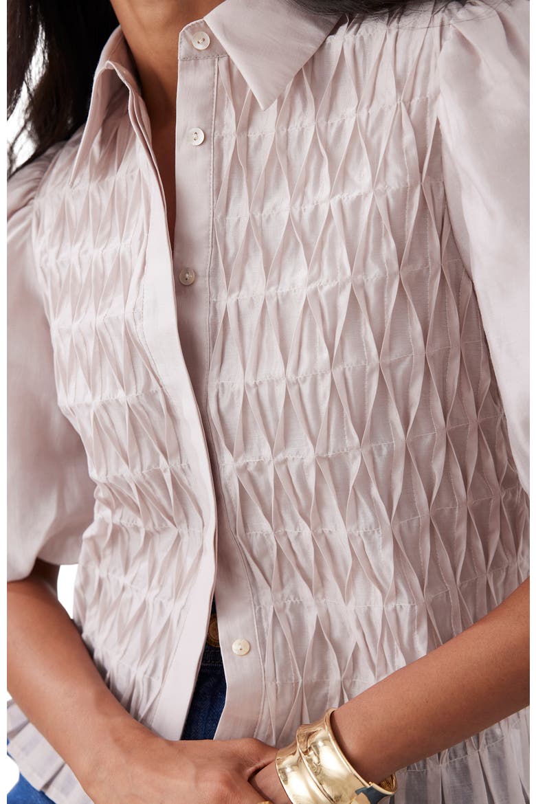 Puff Sleeve Smock Shirt, Alternate, color, Neutral