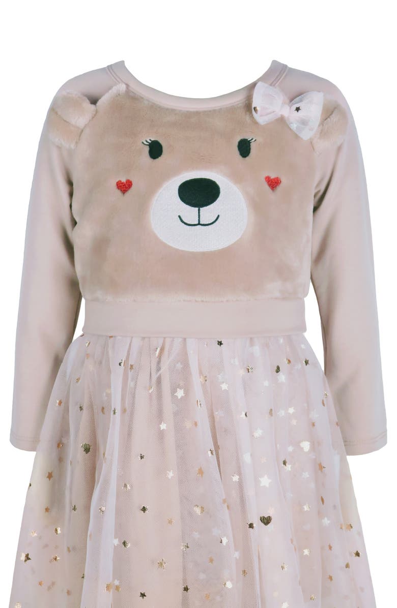 Zunie Kids' Faux Fur Teddy Bear Tutu Dress, Alternate, color, Mocha