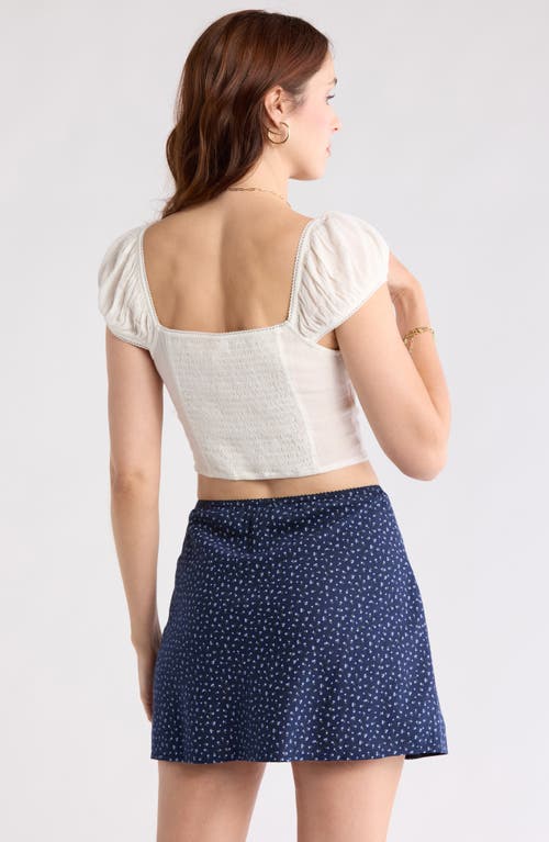 Abound Smocked Cap Sleeve Crop Top In White
