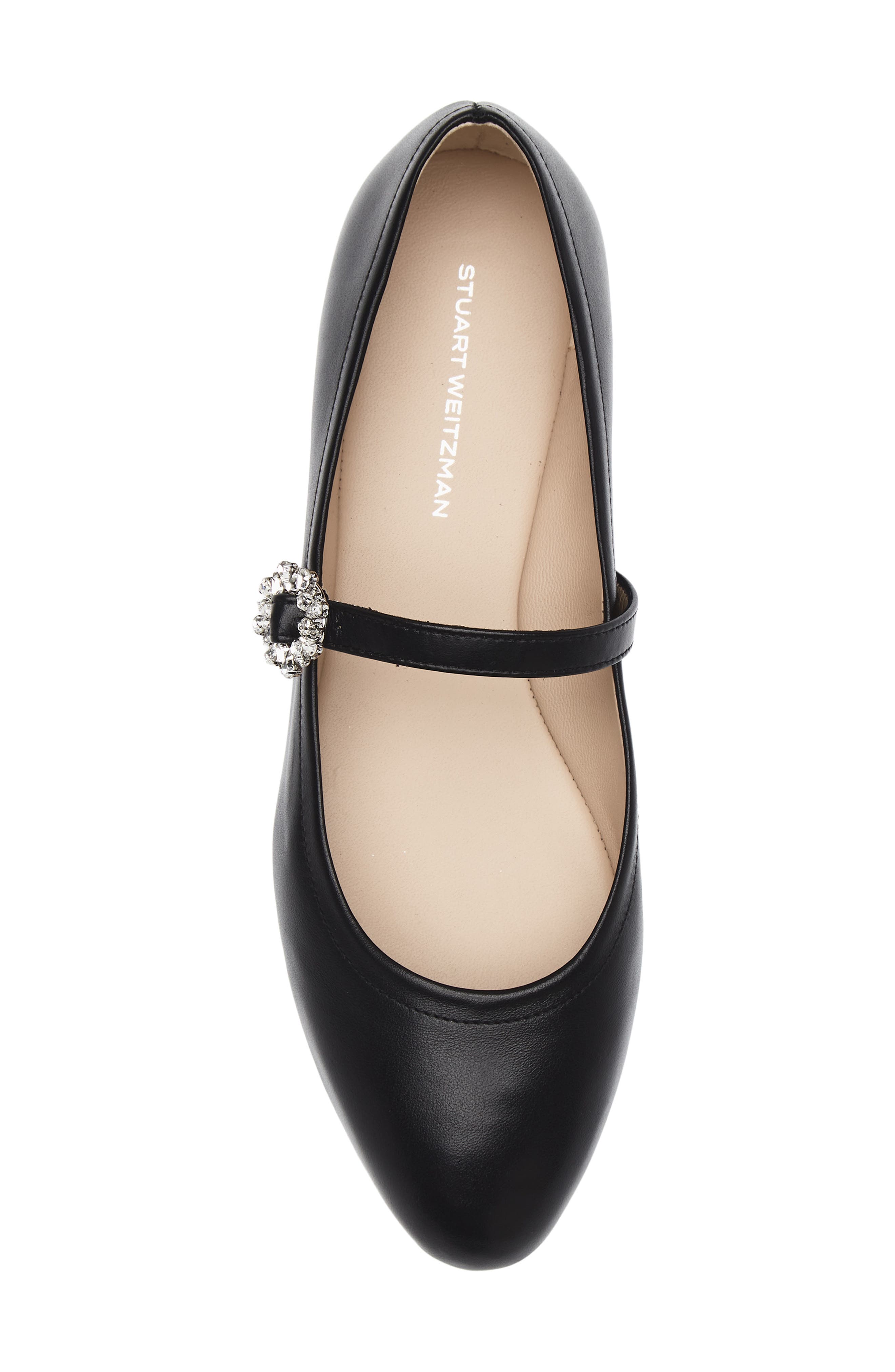 Stuart Weitzman Aura May Jane Flat, Alternate, color, Black