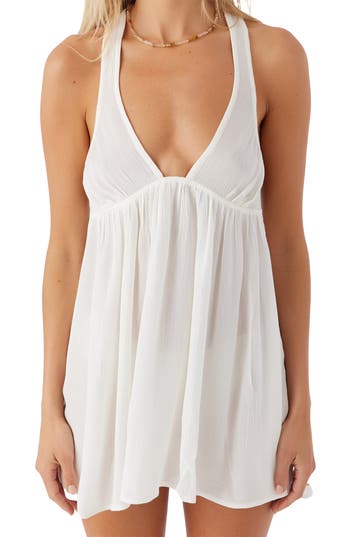 O'neill Sarah Saltwater Solids Cover-up Miniress In White