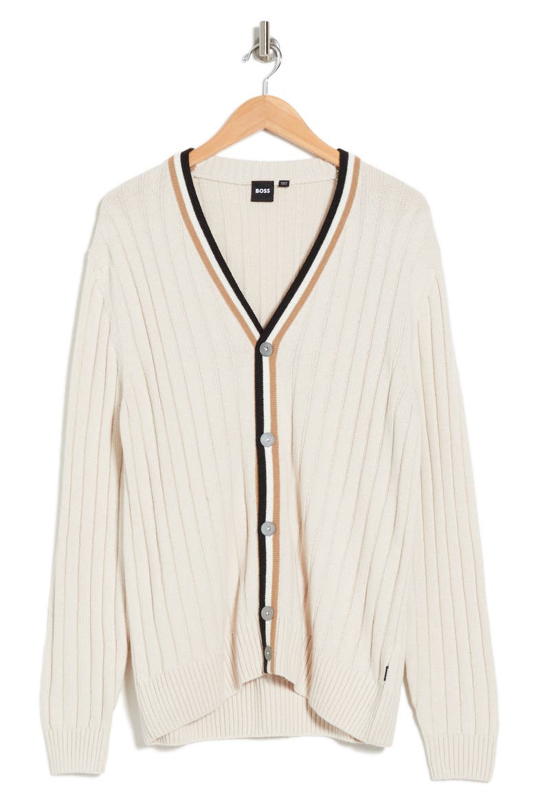 Losilvio Wool Blend Rib Cardigan, Alternate, color, OPEN WHITE