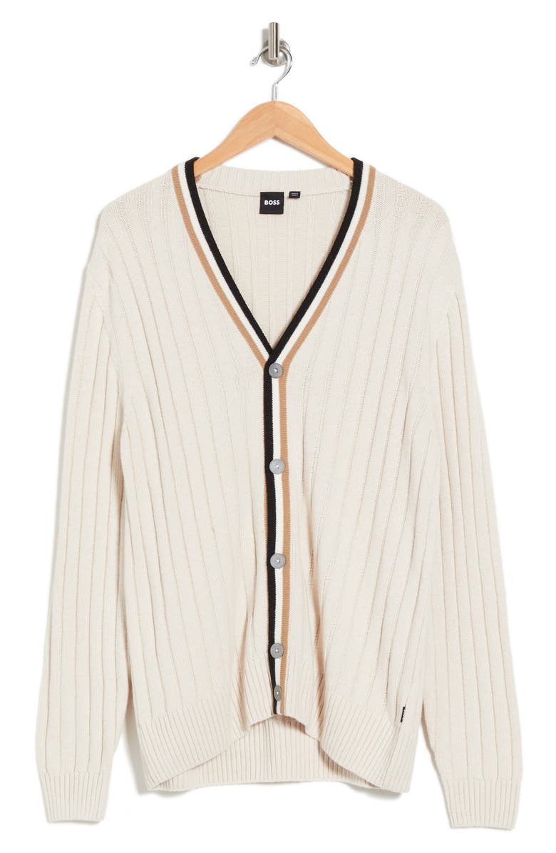 BOSS Losilvio Wool Blend Rib Cardigan, Alternate, color,