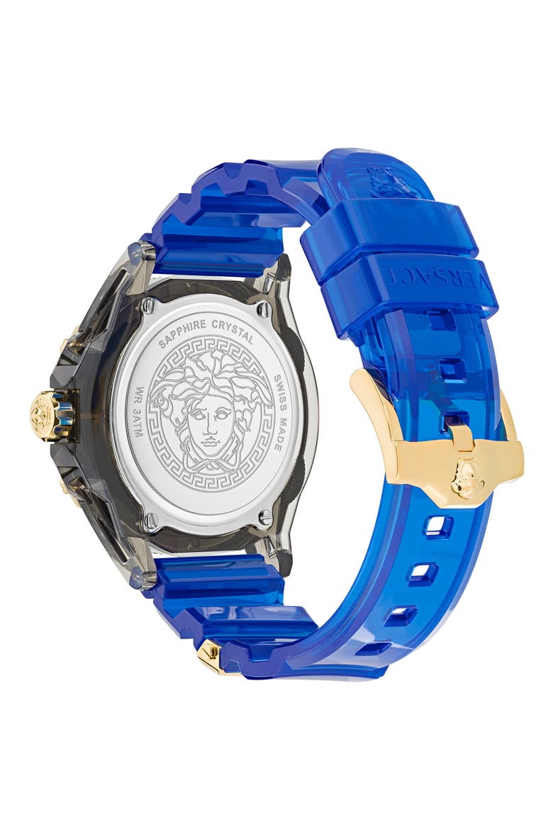 Icon Active Silicone Strap Watch, 42mm, Alternate, color, BLACK