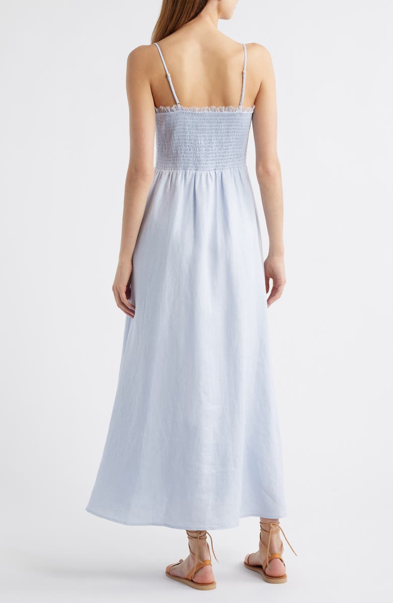 LoveShackFancy Linella Linen Maxi Dress, Alternate, color, Summer Sky Blue