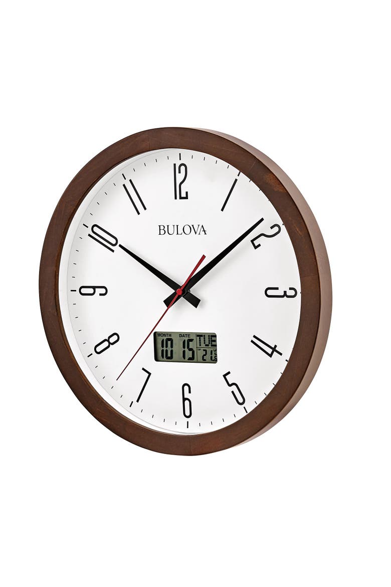 Dateline Wall Clock, Alternate, color, Brown
