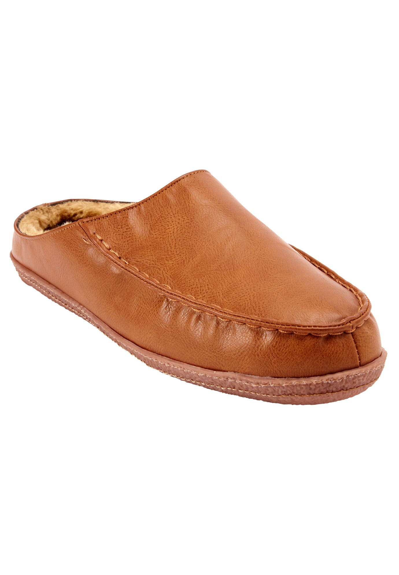 Fur-Lined Clog Slippers, Alternate, color, CHESTNUT
