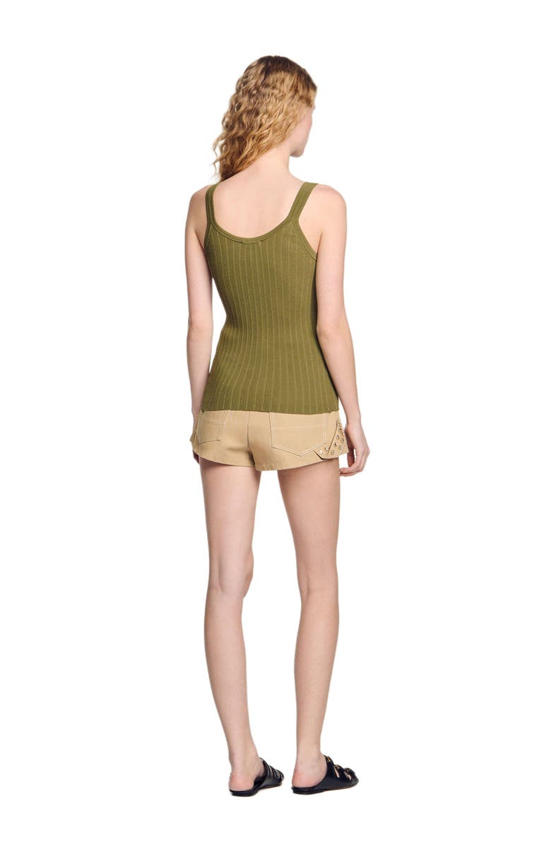 SANDRO Ribbed vest tank top, Alternate, color,
