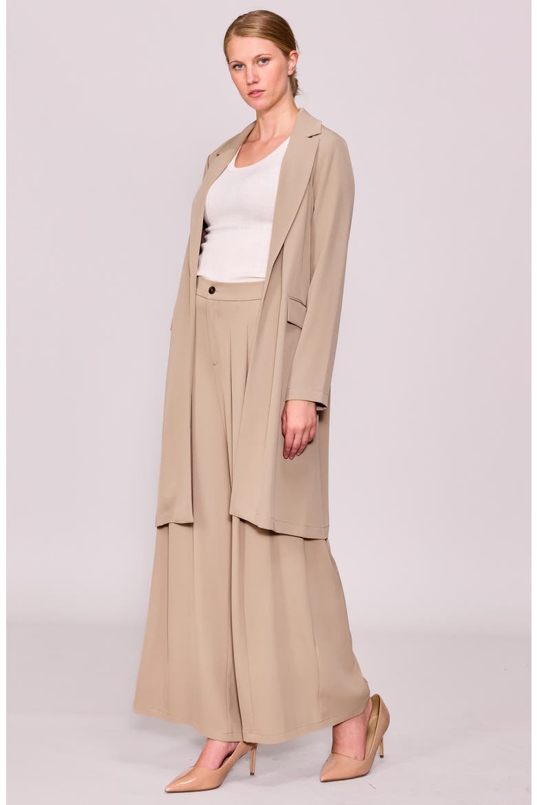 Long Crepe Blazer, Alternate, color, KHAKI