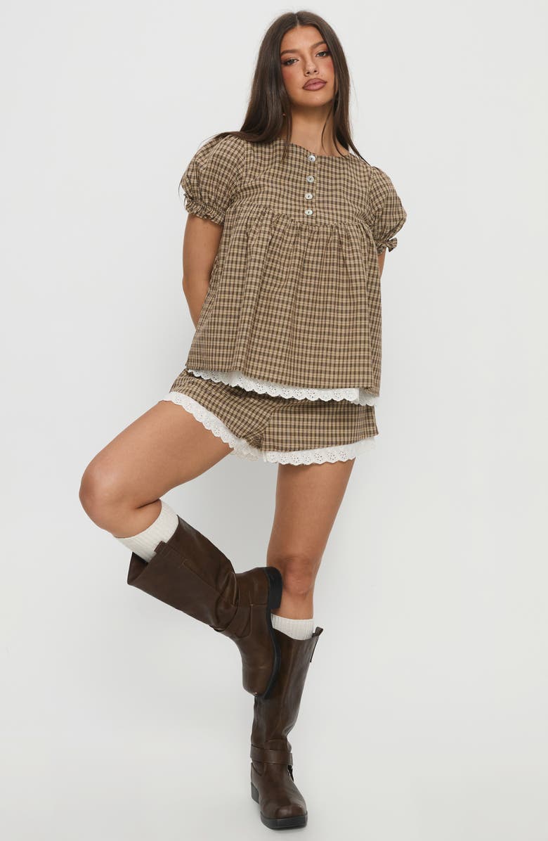 Princess Polly Chandelier Check Print Shorts, Alternate, color, 