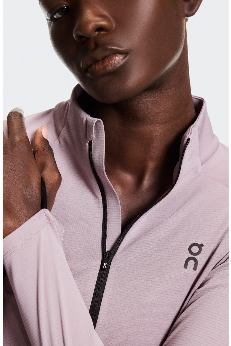 Climate Quarter Zip Running Top, Alternate, color, HERON